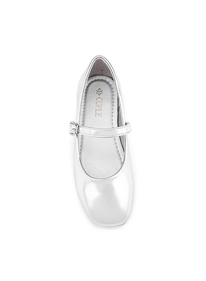 Cuple Silver Girls Mary Jane Flats for Women | Best Price UAE